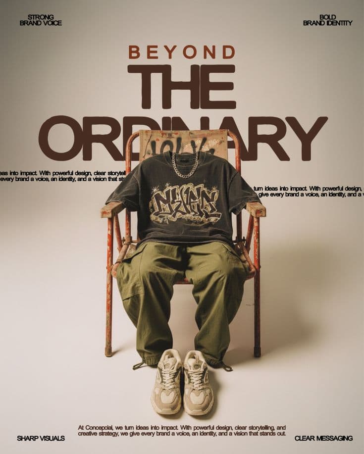 Streetwear campaign artwork — oversized silhouette